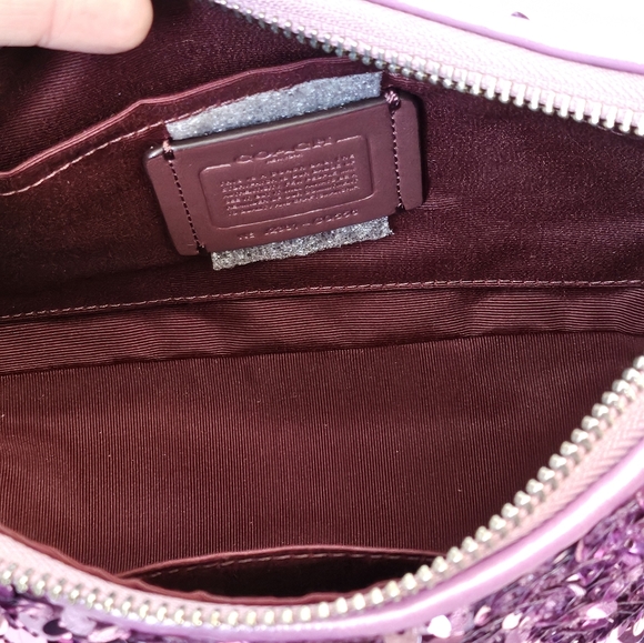 Coach New York Teri Shoulder Bag- purple sequins - Picture 5 of 6